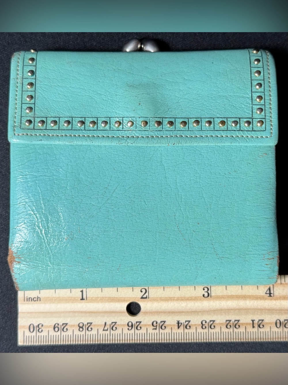 Turquoise Stud-Trim Women's Wallet - Unbranded